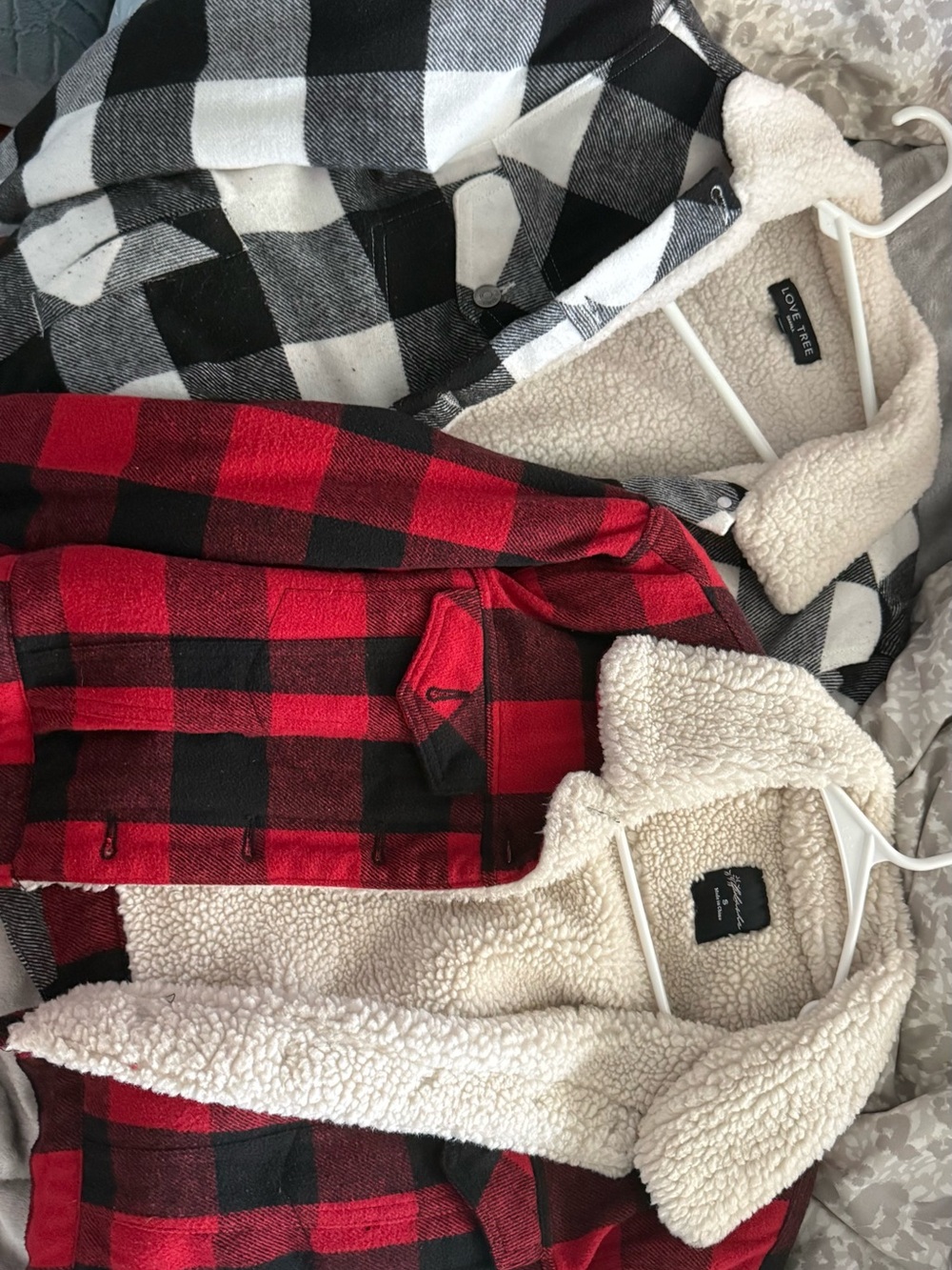 Signature Kids Sherpa-Lined Buffalo Plaid Jacket - Red/Black & White/Black